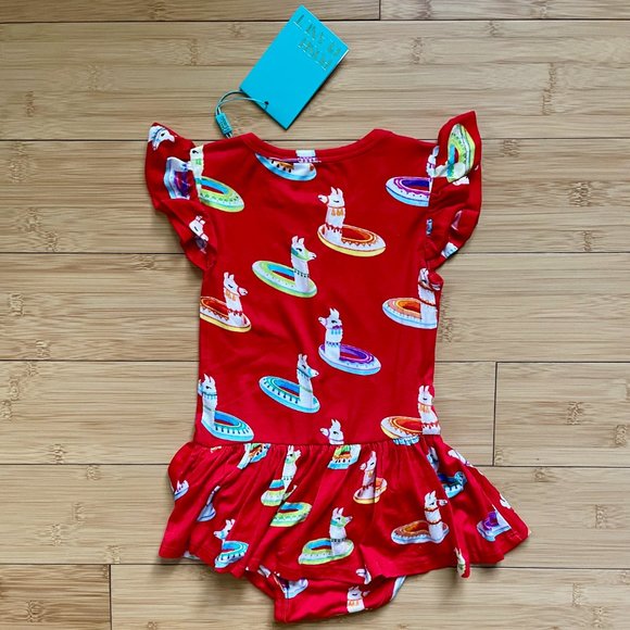 POOL TIME!! NWT Posh Peanut Cap-Sleeve Twirl Skirt Bodysuit - Emilio (18-24m) - Picture 2 of 2